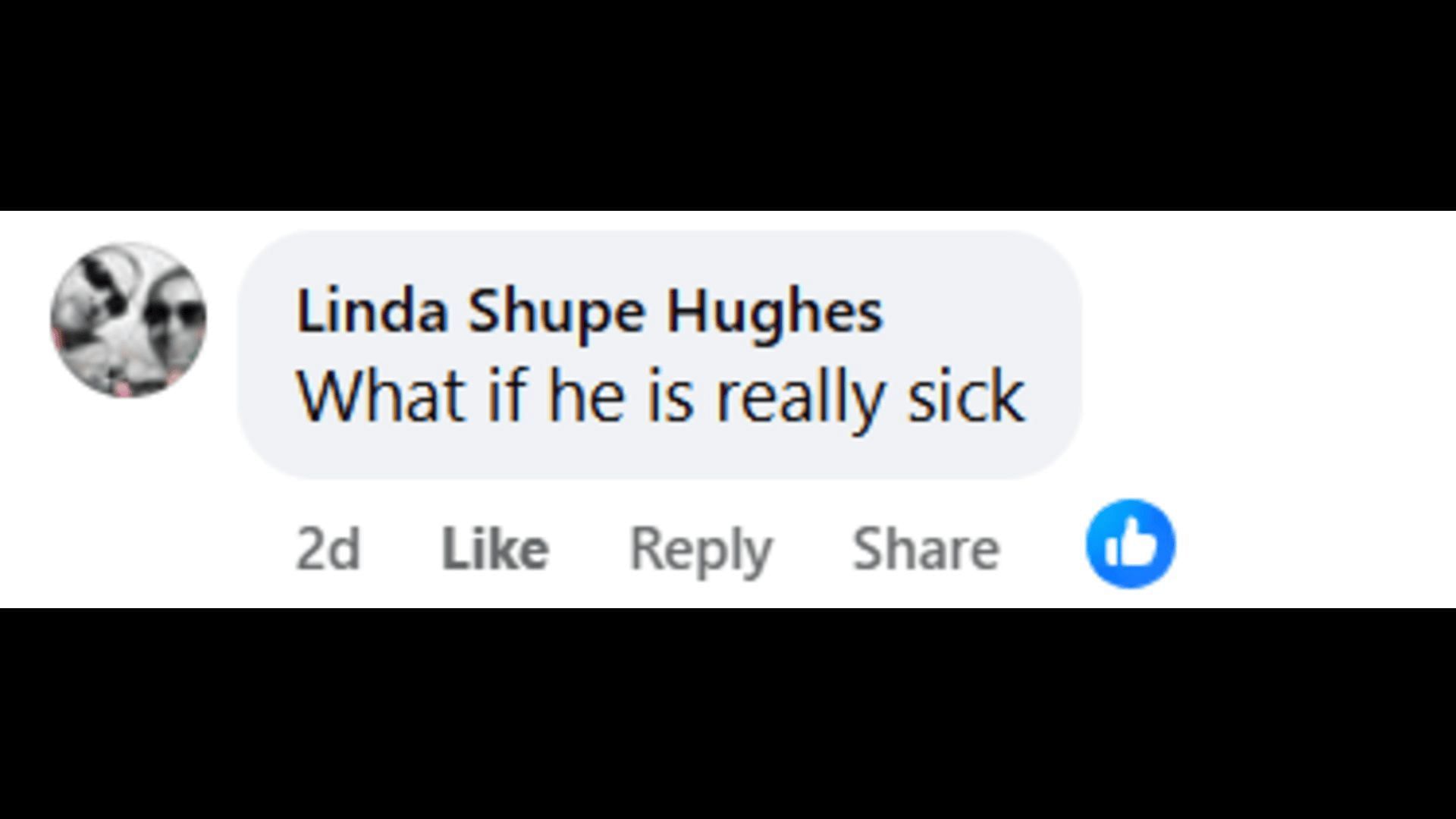 A post made by a fan discussing Liam's health (Image via Facebook/The Bold and the Beautiful)